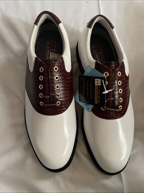 Men's Florsheim Two-Tone White and Brown Leather Golf/Casual Shoes